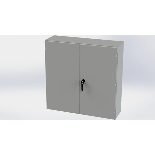 3 Point Latch with Padlock Handle Electrical Enclosures, 42 in H, 12 in D, 42 in W, NEMA 3R, 12, 13